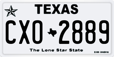 TX license plate CXO2889