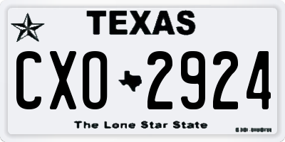 TX license plate CXO2924