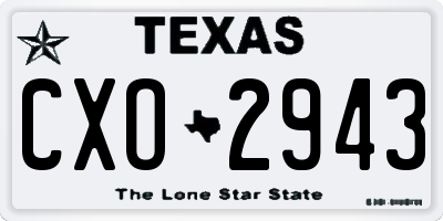 TX license plate CXO2943