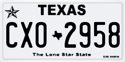 TX license plate CXO2958