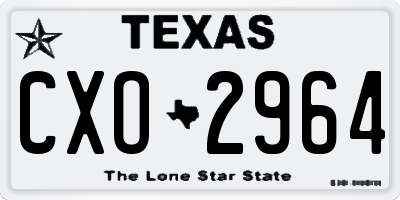 TX license plate CXO2964