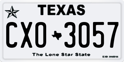 TX license plate CXO3057