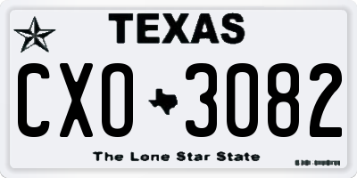 TX license plate CXO3082