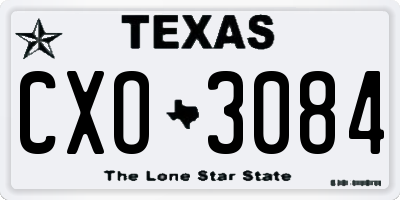 TX license plate CXO3084