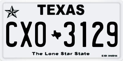 TX license plate CXO3129