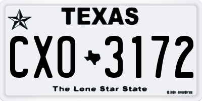 TX license plate CXO3172