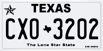 TX license plate CXO3202