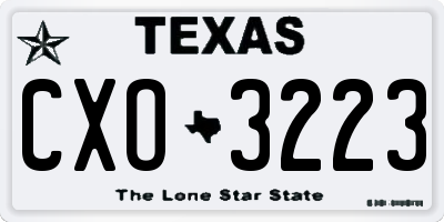 TX license plate CXO3223