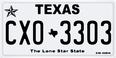 TX license plate CXO3303
