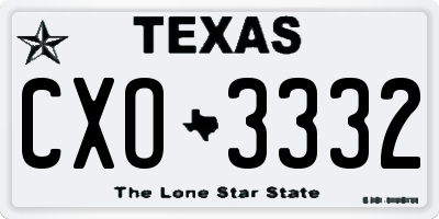 TX license plate CXO3332