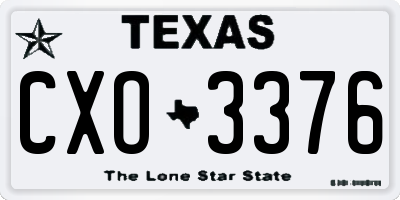 TX license plate CXO3376