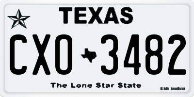 TX license plate CXO3482