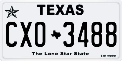 TX license plate CXO3488