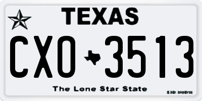 TX license plate CXO3513