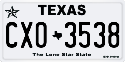 TX license plate CXO3538