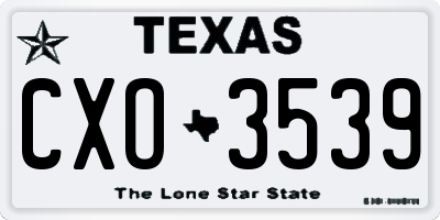 TX license plate CXO3539