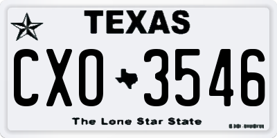 TX license plate CXO3546