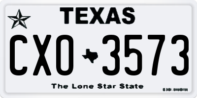 TX license plate CXO3573
