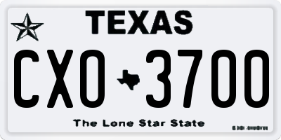 TX license plate CXO3700