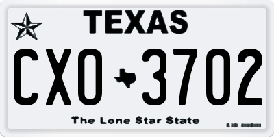 TX license plate CXO3702