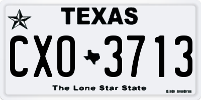 TX license plate CXO3713
