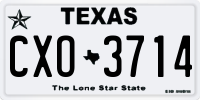 TX license plate CXO3714