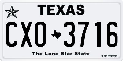 TX license plate CXO3716
