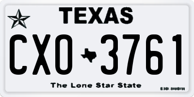 TX license plate CXO3761
