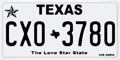 TX license plate CXO3780