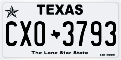 TX license plate CXO3793