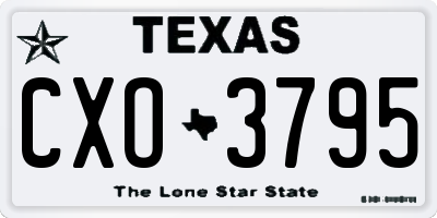 TX license plate CXO3795