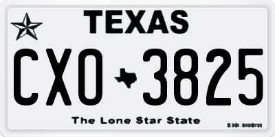 TX license plate CXO3825