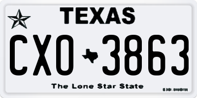 TX license plate CXO3863
