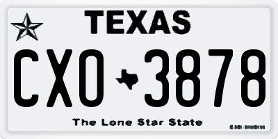 TX license plate CXO3878