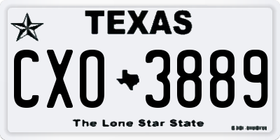 TX license plate CXO3889