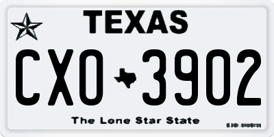 TX license plate CXO3902