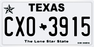 TX license plate CXO3915