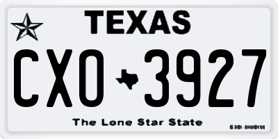 TX license plate CXO3927