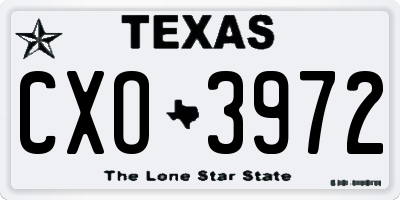TX license plate CXO3972