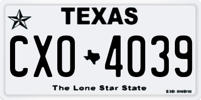 TX license plate CXO4039