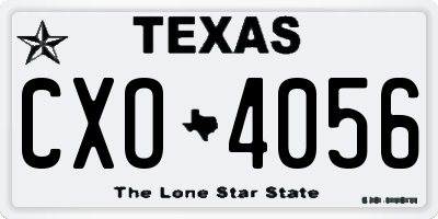 TX license plate CXO4056