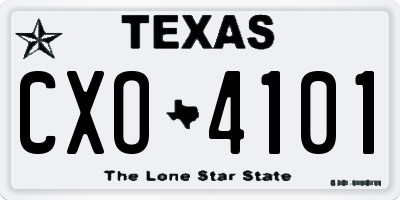TX license plate CXO4101