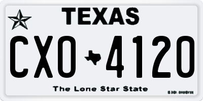 TX license plate CXO4120