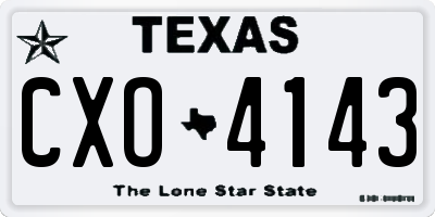 TX license plate CXO4143