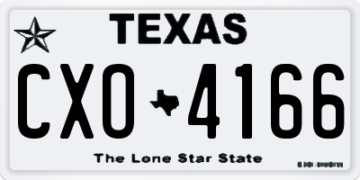 TX license plate CXO4166