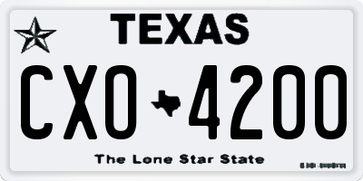 TX license plate CXO4200