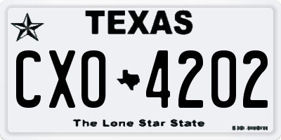 TX license plate CXO4202