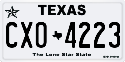 TX license plate CXO4223