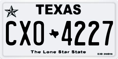 TX license plate CXO4227
