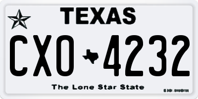 TX license plate CXO4232